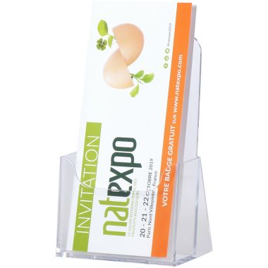 Porte-brochures vertical 1 compartiment 1/3 de 210x297mm transparent