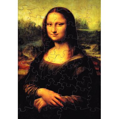 Puzzle d'art en bois d'environ 50 pièces, LA JOCONDE Mona Lisa de Léonard DE VINCI - K739-50