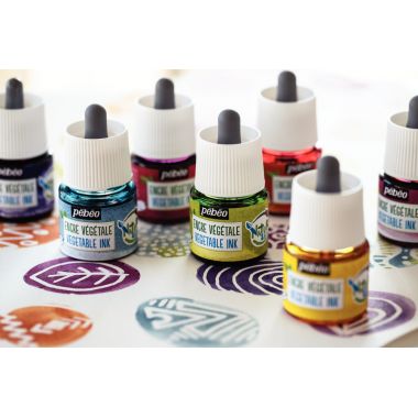 Set de 5 Flacons 45ml d'encre à dessiner végétale, couleurs secondaires
