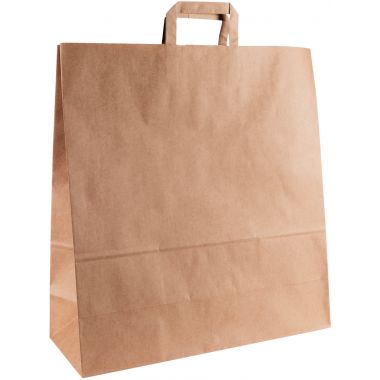 Carton de 100 sacs kraft brun 45+17x48cm poignées plates