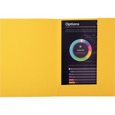 Exacompta - Paquet de 50 chemises 2 rabats ROCK"S 210g, format 24x32 cm, jaune - 216011E