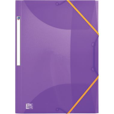 Paquet de 10 chemises 3 rabats à élastiques en polypropylène translucide, coloris assortis