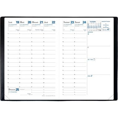 Agenda semainier Club 10x15cm noir