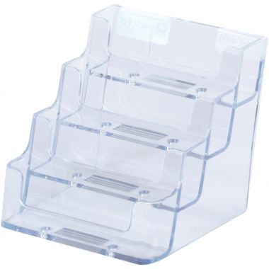 Porte-cartes de visite 4 compartiments transparent