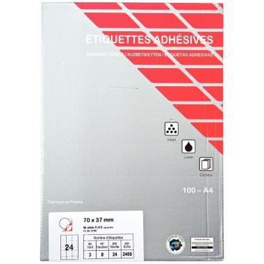 Boîte de 2400 étiquettes Flaconuo multi-usages 37x70mm coloris jaune