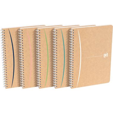 Cahier à reliure intégrale 100 pages TOUAREG format A5, quadrillé 5x5, couverture carte coloris assortis