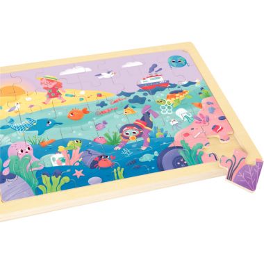 Lot de 4 puzzles en bois 24/35 pièces, sauvons la planète