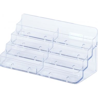 Porte-cartes de visite 8 compartiments transparent