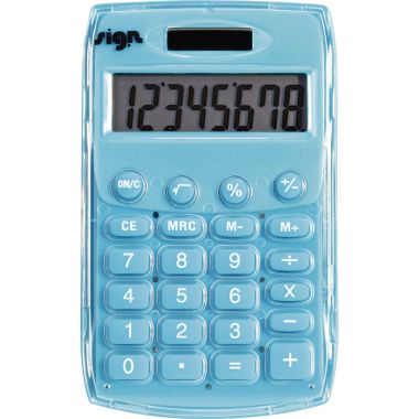 Machine à calculer de poche 8 chiffres SIGN Bleue