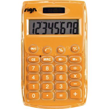 Machine à calculer de poche 8 chiffres SIGN Orange