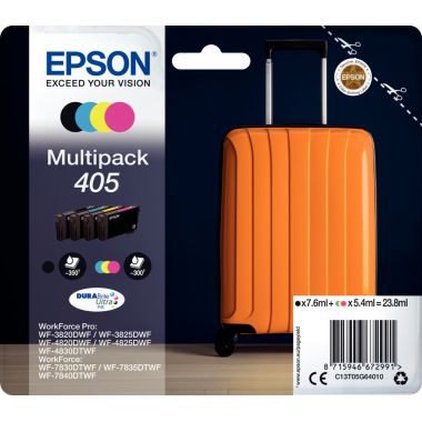 Epson VALISE / 405 pack de de 4 cartouches jet d'encre noire, cyan, magenta et jaune authentique (T05G640)