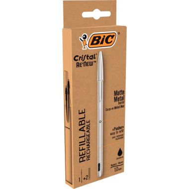 Stylo bille RE'NEW + 2 recharges noires