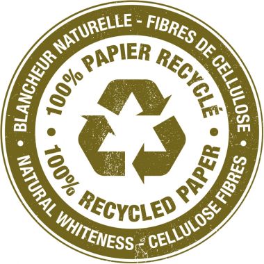 Bloc de bureau FOREVER papier recyclé 70g, 100 feuilles format A5, quadrillé 5x5