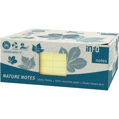 Paquet de 12 blocs de notes repositionnables de 100 feuilles recyclées 75 x 125 mm coloris jaune