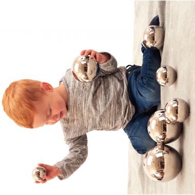 Boite de 7 balles sonores coloris argent