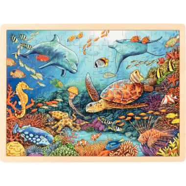 Lot de 4 puzzles à cadre en bois 96 pièces, thèmes divers (lot n°1)