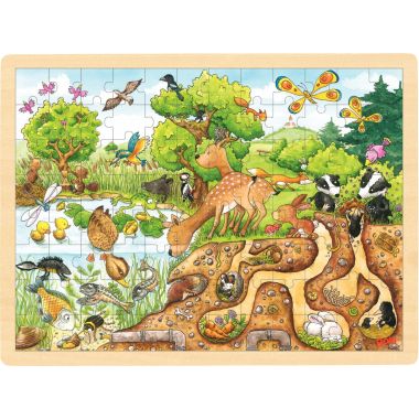 Lot de 4 puzzles à cadre en bois 96 pièces, thèmes divers (lot n°1)