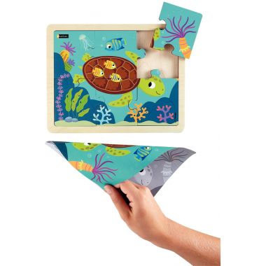 Lot de 4 puzzles, les animaux de la mer