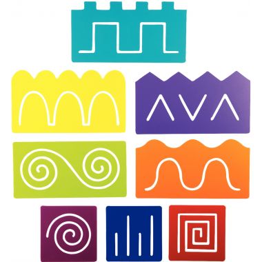 Lot de 8 traceurs motifs graphiques