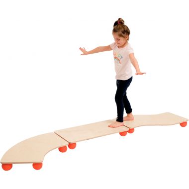 Planche d'équilibre zig zag en bois