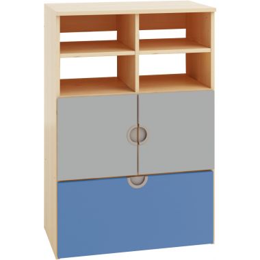 Etagère 4 cases + 2 portes + 1 bac