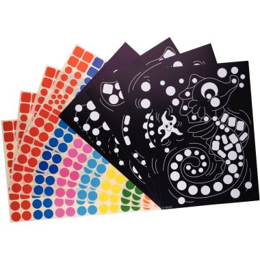 Pochette de 16 planches de gommettes de 5 motifs animaux différents