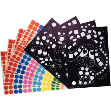 Pochette de 16 planches de gommettes de 5 motifs animaux différents
