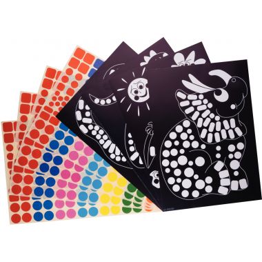 Pochette de 16 planches de gommettes de 5 motifs animaux différents