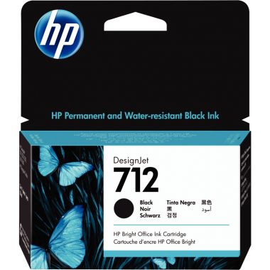 HP 712 cartouche d'encre noire authentique (3ED70A)