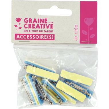 Sac 10 attaches broches en nickel adhésives