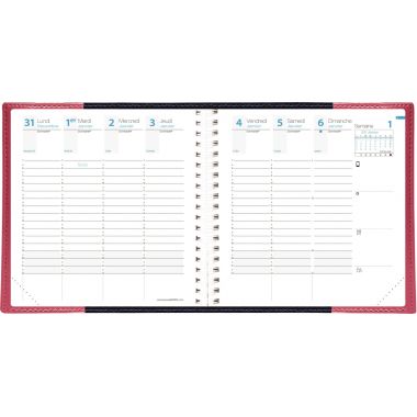 Agenda semainier Time&Life 16x16cm rose irisé