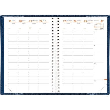 Agenda semainier Time&Life 16x24cm bleu métal