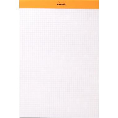 Bloc de bureau RHODIA 80 feuilles, format A4, quadrillé 5x5, papier blanc 80g
