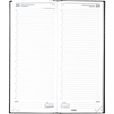 Agenda long 1 jour par page travers noir