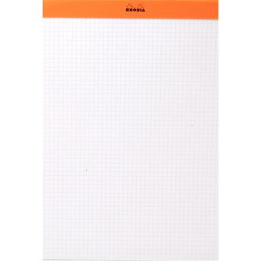 Bloc de bureau RHODIA 80 feuilles, format A4+, quadrillé 5x5, papier blanc 80g