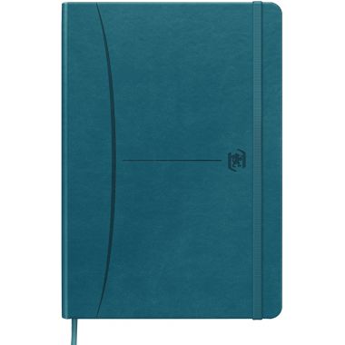 Carnet 160 pages SIGNATURE format A5, quadrillé 5x5, couverture rigide rembordée en simili cuir, coloris classiques assortis