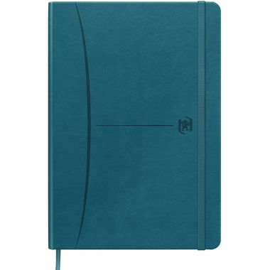 Carnet 160 pages SIGNATURE format A5, ligné 6 mm, couverture rigide rembordée en simili cuir, coloris classiques assortis
