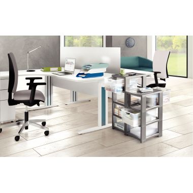 Tour de rangement 4 tiroirs gris foncé