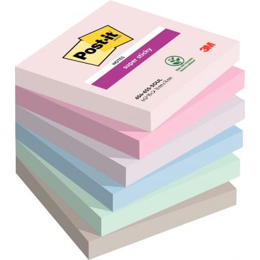 Paquet de 6 blocs notes super sticky post-it 90 feuilles 76 x 76 mm collection soulful