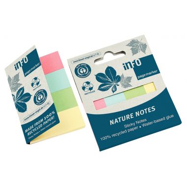 Etui de 4 distributeurs de 40 marque-pages en papier recyclés couleurs assorties