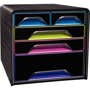 Module 5 tiroirs SMOOVE noir/arlequin