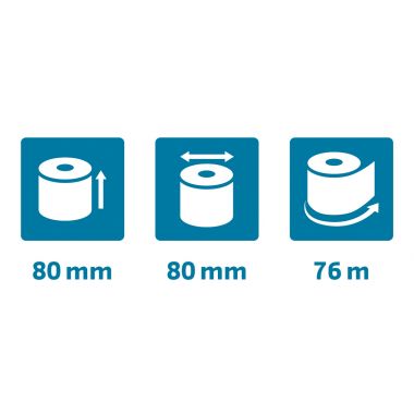 Paquet 10 bobines thermiques 52 grammes format 80x80 mm safe contact