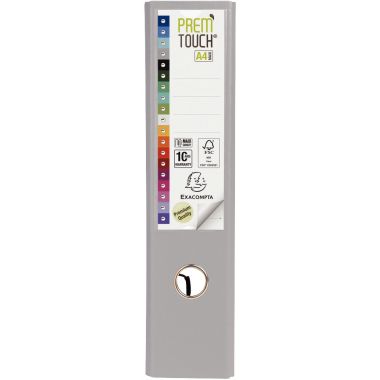 Exacompta Classeur à levier PREM'TOUCH format A4+, dos 8 cm, gris - 53354E