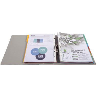 Exacompta Classeur à levier PREM'TOUCH format A4+, dos 8 cm, gris - 53354E