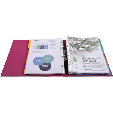 Exacompta Classeur à levier PREM'TOUCH format A4+, dos 8 cm, fuchsia - 53347E