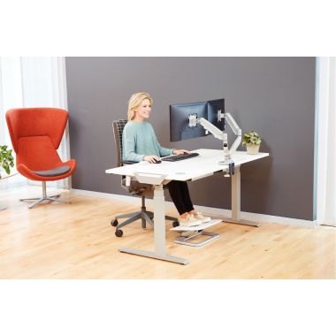 Bras porte-écran double EPPA argent