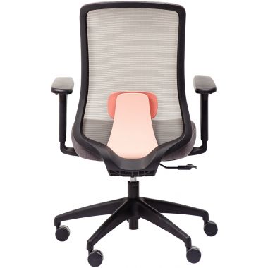Siège Strarkle structure noire/assise et résille gris/carter et support dorsal saumon