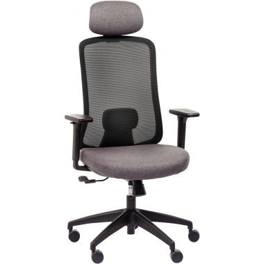 Siège Strarkle structure noire/assise et résille gris/carter et support dorsal saumon