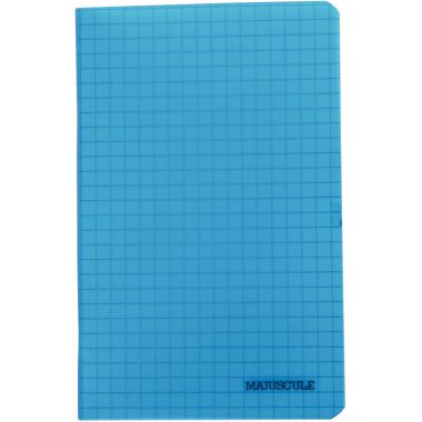 Carnet piqué 96 pages MAJUSCULE couverture polypropylène, format 9x14 cm, quadrillé 5x5, papier 90g, coloris assortis