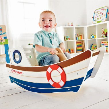 Bateau à bascule en bois